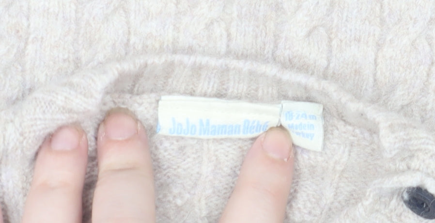 Additional view of JoJo Maman Bébé Beige Lambswool Knit Baby Jumper 18-24 Months