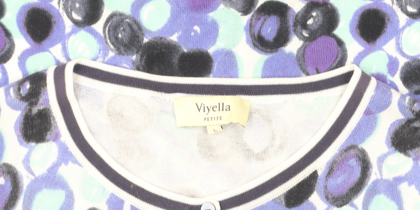 Womens UK Size L Viyella Multicoloured Cardigan Jumper