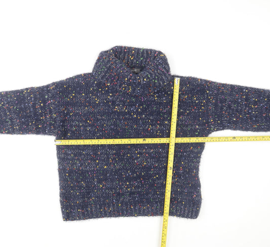 Primark Women Navy Roll Neck Chunky-Knit Jumper Size 10/12