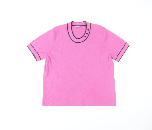 Womens UK Size 18 Eastex Pink Basic T-Shirt