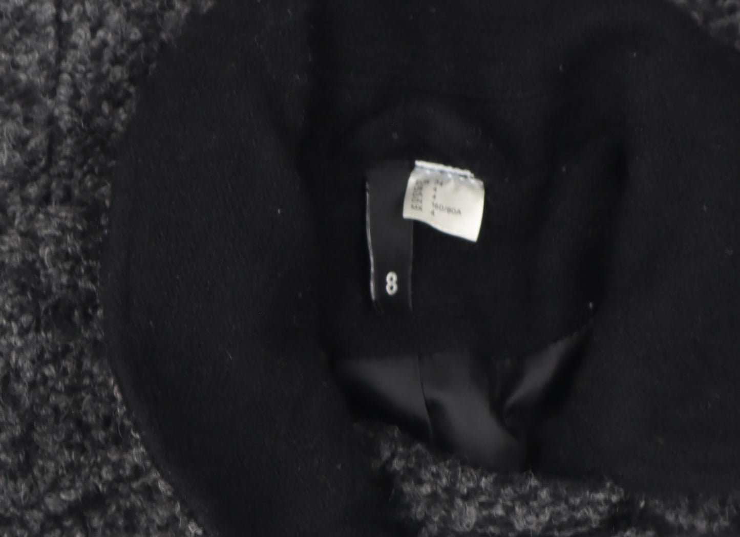 Womens UK Size 8 H&M Grey Biker Coat