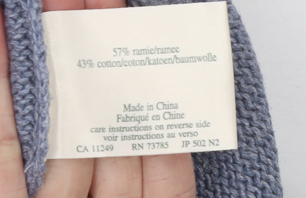 Laura Ashley Women’s Blue Knit Pullover Jumper Size L Short Sleeve