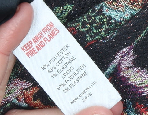 Papaya Women’s Multicoloured Floral Tweed Mini Pencil Skirt Size 10