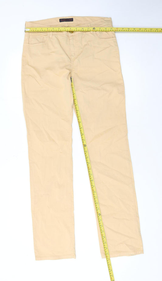 Womens UK Size 12 Trussardi Jeans Regular Fit Chino Beige Trousers