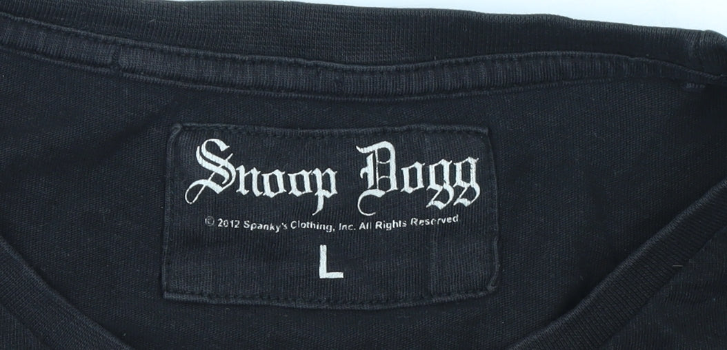 Snoop Dogg Men's Black Graphic Music T-Shirt Size L Vintage