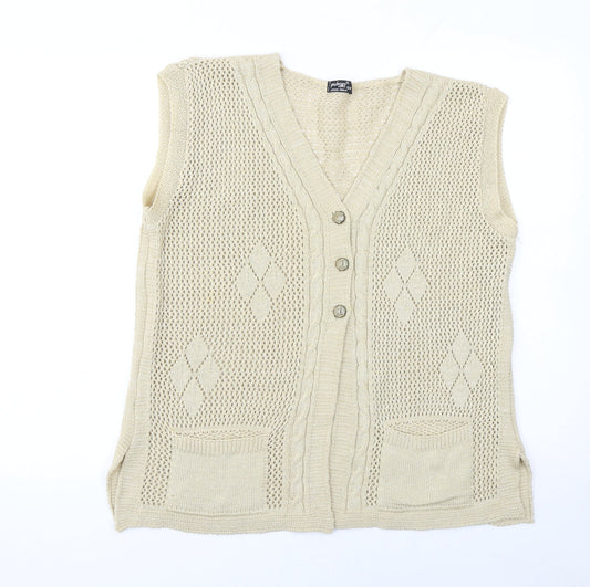 Womens UK Size S Pulse Beige Cardigan Jumper