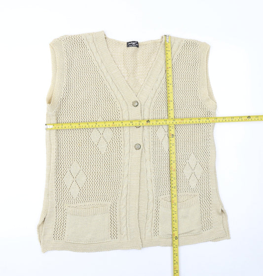Womens UK Size S Pulse Beige Cardigan Jumper