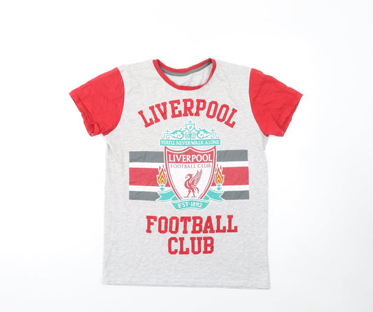 Boys UK Size 10-11 Years Liverpool Football Club Grey Basic T-Shirt
