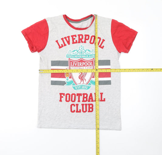 Boys UK Size 10-11 Years Liverpool Football Club Grey Basic T-Shirt