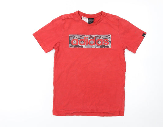 Boys UK Size 11-12 Years adidas Red Basic T-Shirt