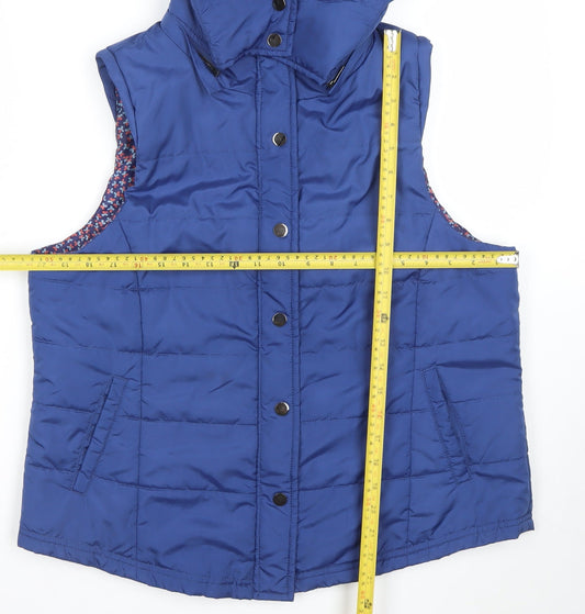 Lakeland Women's Blue Puffer Hooded Waistcoat Size 14