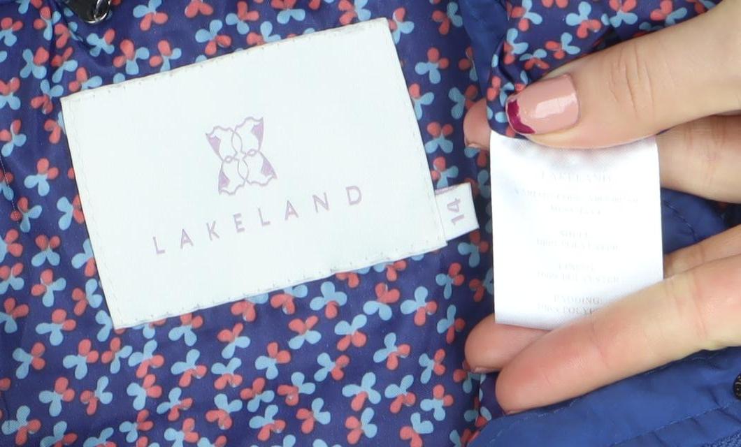 Lakeland Women's Blue Puffer Hooded Waistcoat Size 14