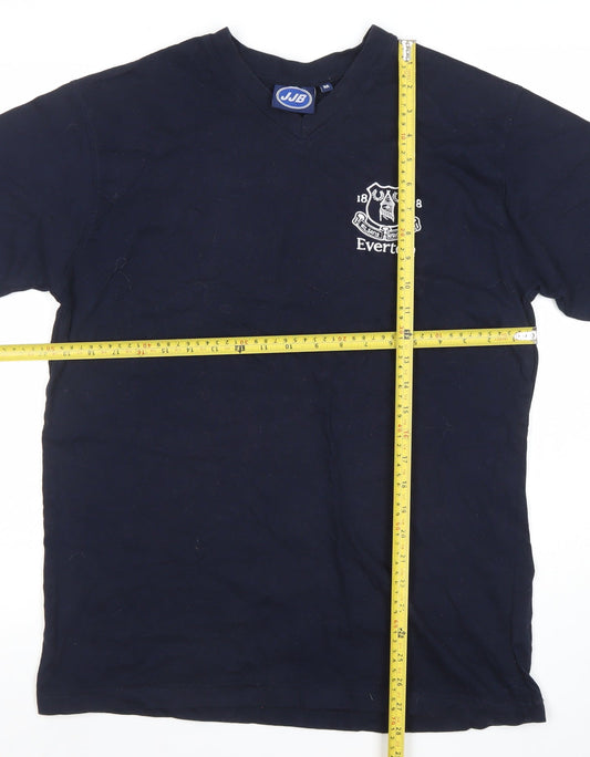 JJB Men’s Blue Everton Embroidered V-Neck Cotton Sports T-Shirt M