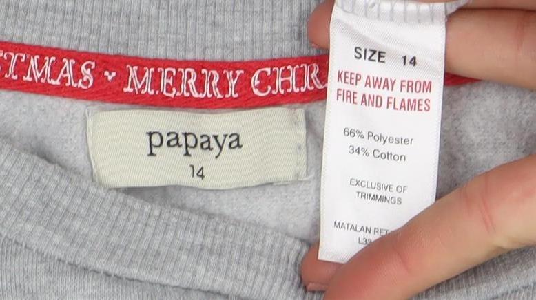 Womens UK Size 14 Papaya Grey Pullover Sweatshirt