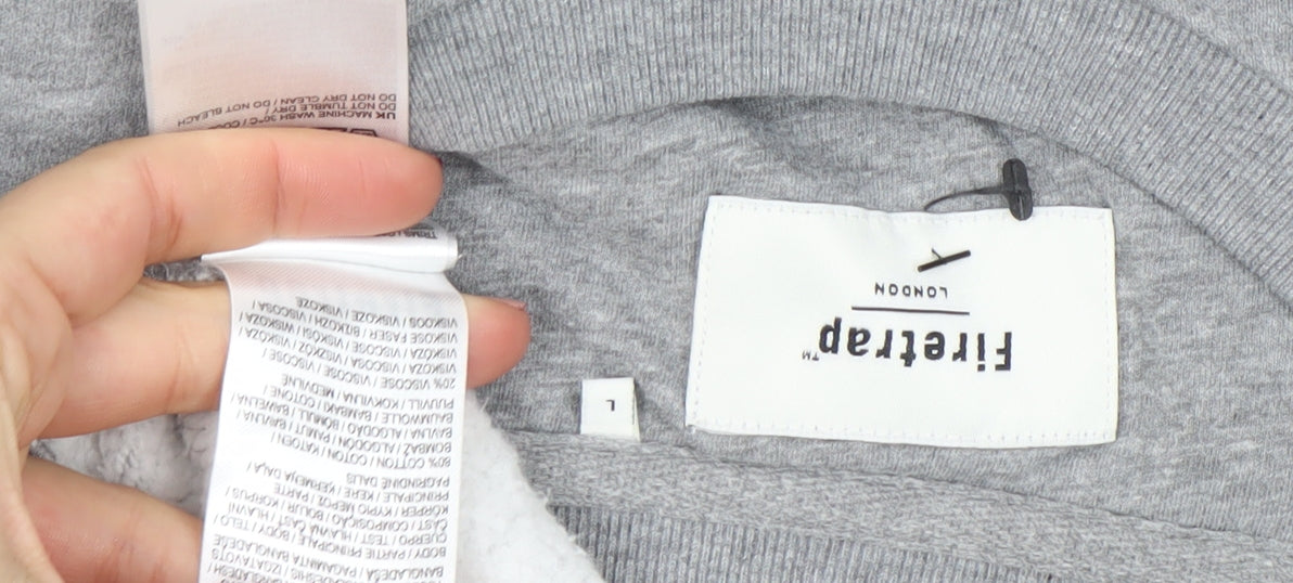 Mens UK Size L Firetrap Grey Pullover Sweatshirt
