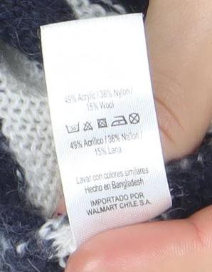 George Women’s Navy Cream Striped Knit Jumper Size 14