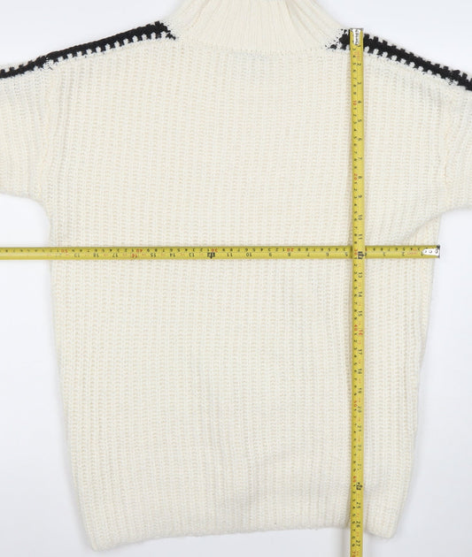 Tu Women’s Ivory Roll Neck Chunky Knit Jumper Size 12