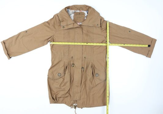 Denim Co Women's Brown Cotton Parka Coat Size 14