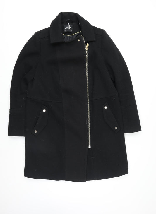 Womens UK Size 14 Wallis Black Overcoat