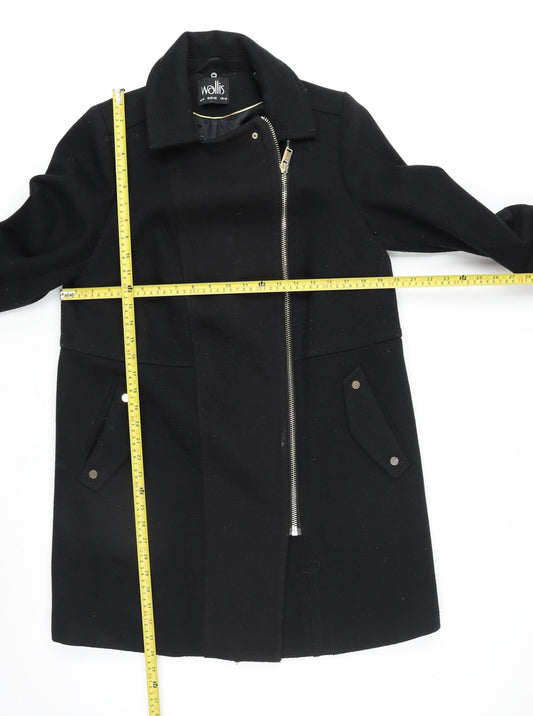 Womens UK Size 14 Wallis Black Overcoat