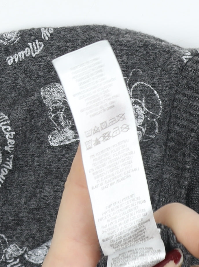 Primark Women’s Grey Mickey Mouse Long Sleeve Nightshirt Size 14