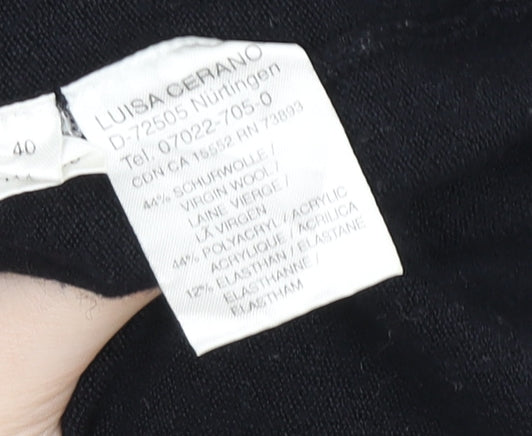 Womens UK Size 14 LUISA CERANO Black Basic Blouse