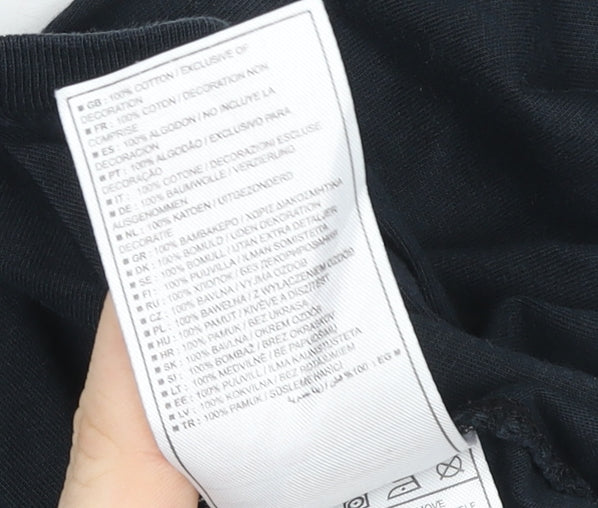 Nike Women's Black Long Sleeve Cotton Crew Neck Top M