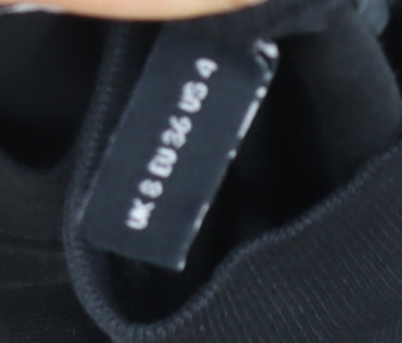 ASOS DESIGN Women Black Tie-Dye Cotton T-Shirt Size 8