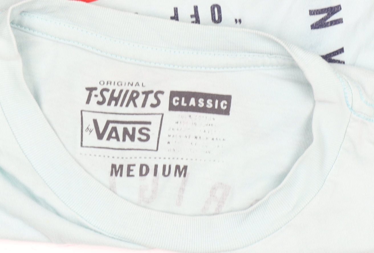 Vans Men's Blue Graphic Logo Classic Crew Neck T-Shirt Size M