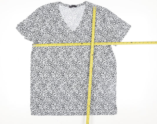 Womens UK Size 12 Marks and Spencer White Basic T-Shirt
