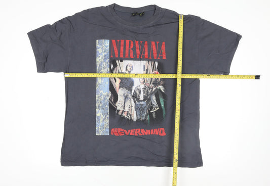 Primark Nirvana Women's Black Graphic Band T-Shirt Size M 12/14