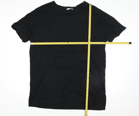 Zara Trafaluc Men's Black Cotton Crew Neck Short Sleeve T-Shirt M