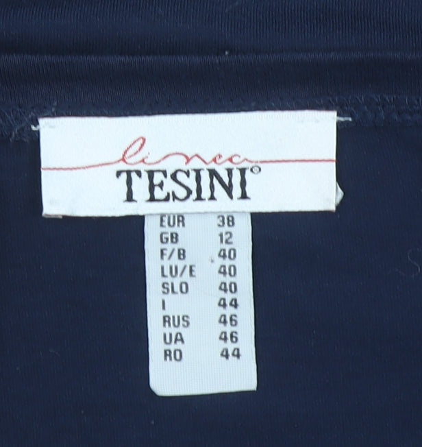Womens UK Size 12 Linea Tesini Blue Tunic Button-Up