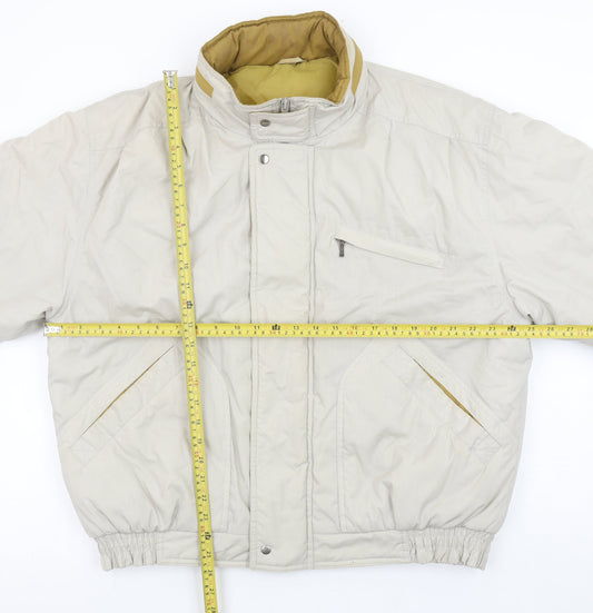 Mens UK Size L Greenwoods Beige Bomber Jacket