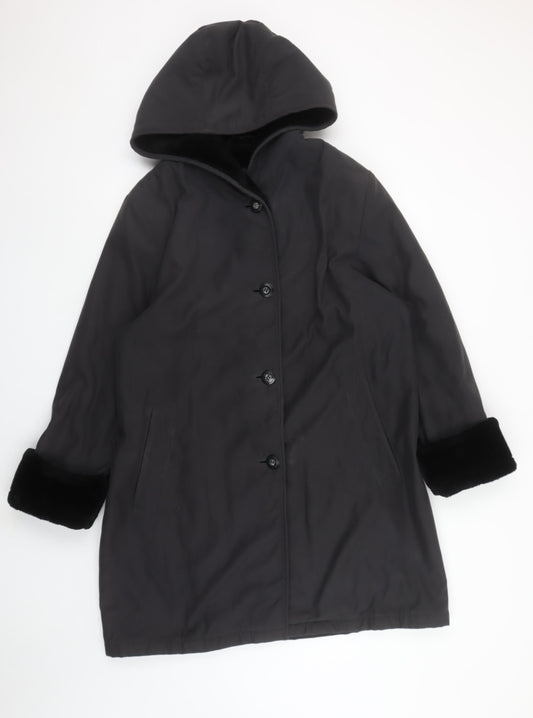 Womens UK Size 12 BHS Black Overcoat