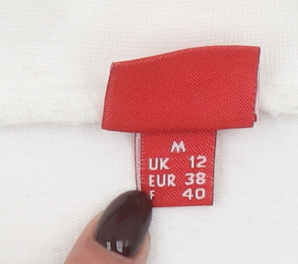 Womens UK Size 12 Elle Sport White Full Zip Hoodie