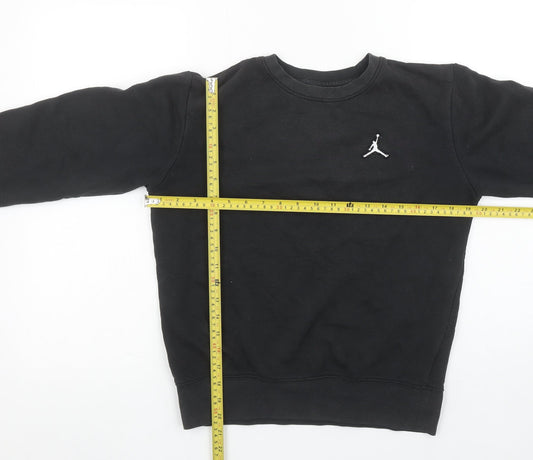 Jordan Boys Black Pullover Fleece Sweatshirt 12-13 Years Logo Crew Neck