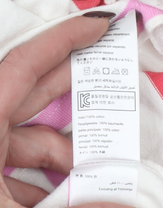 Joules Women’s Multicoloured Striped Long Sleeve Cotton T-Shirt UK22