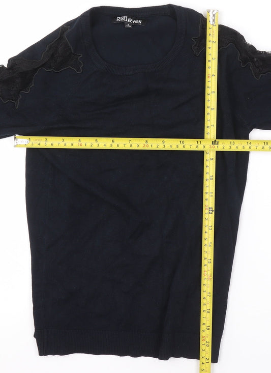 Womens UK Size 6 Debenhams Black Basic Blouse