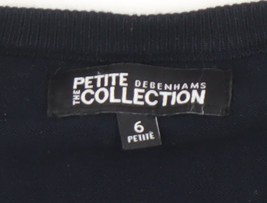 Womens UK Size 6 Debenhams Black Basic Blouse