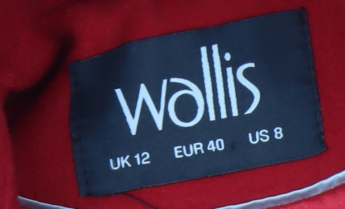 Womens UK Size 12 Wallis Red Pea Coat