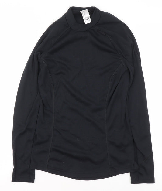 Womens UK Size M DECATHLON Black Basic T-Shirt