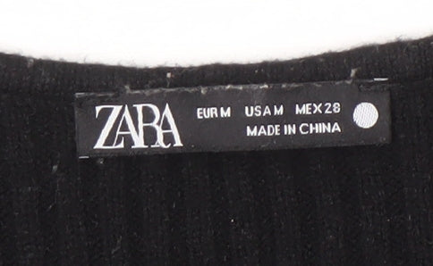Womens UK Size 12 Zara Black Wrap Jumper