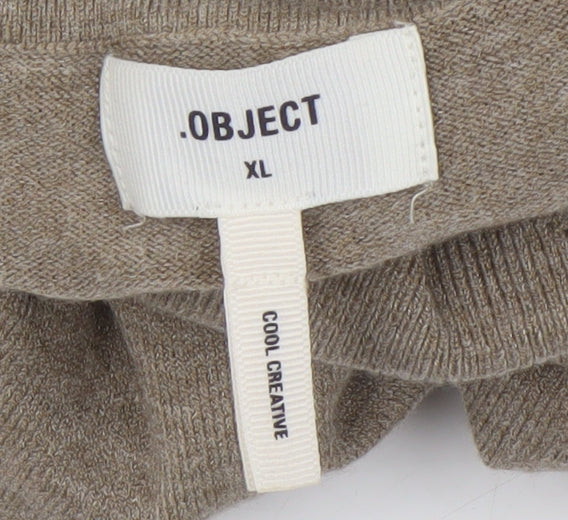 Womens UK Size XL OBJECT Beige Pullover Jumper