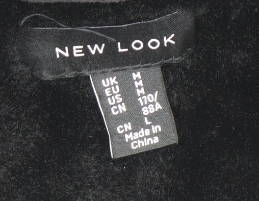 New Look Women's Black Faux Leather Biker Jacket Size M