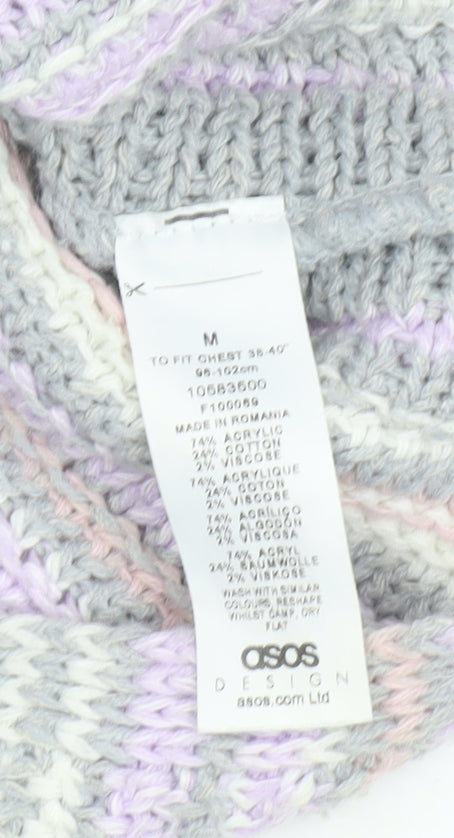 ASOS DESIGN Womens Multicoloured Striped Knit Jumper Size M