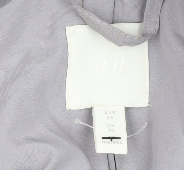 H&M Women's Grey Check Long Sleeve Shacket Jacket XS