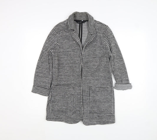 Womens UK Size 6 F&F Black Overcoat