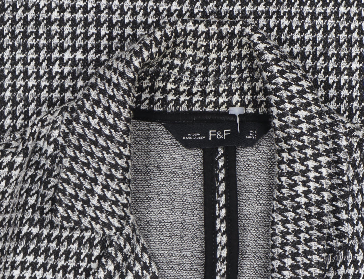 Womens UK Size 6 F&F Black Overcoat