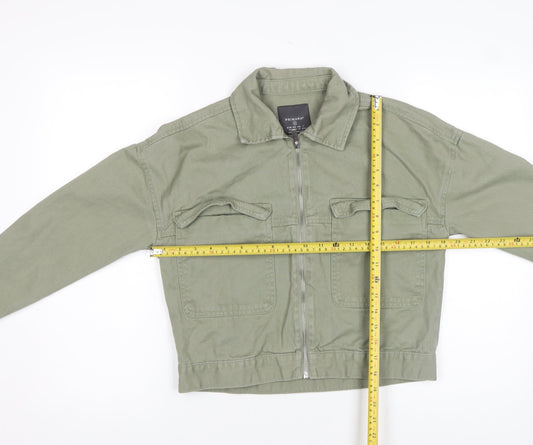 Primark Women’s Green Cotton Zip-Up Jacket XS Casual Style